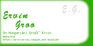 ervin groo business card